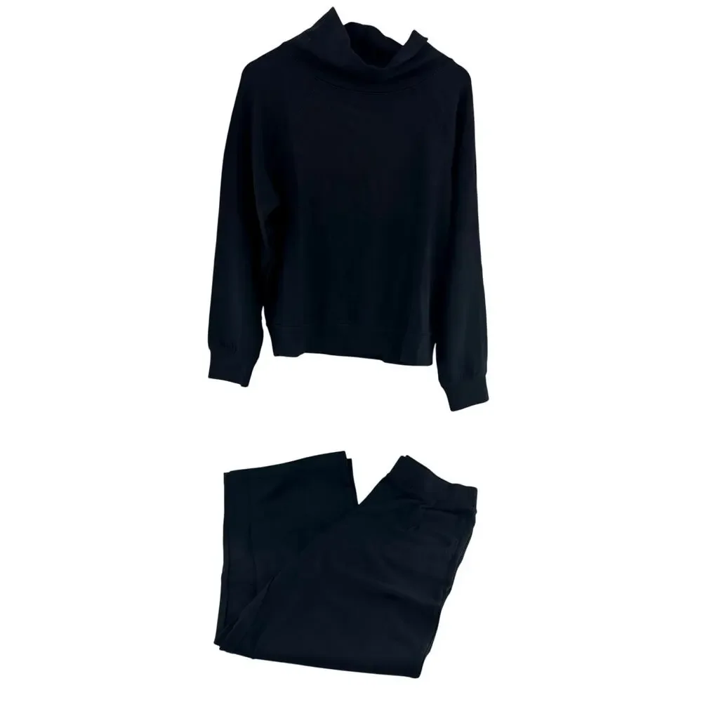 Softies Women's Black DreamTech Mock Neck with Pleated Pant Size L